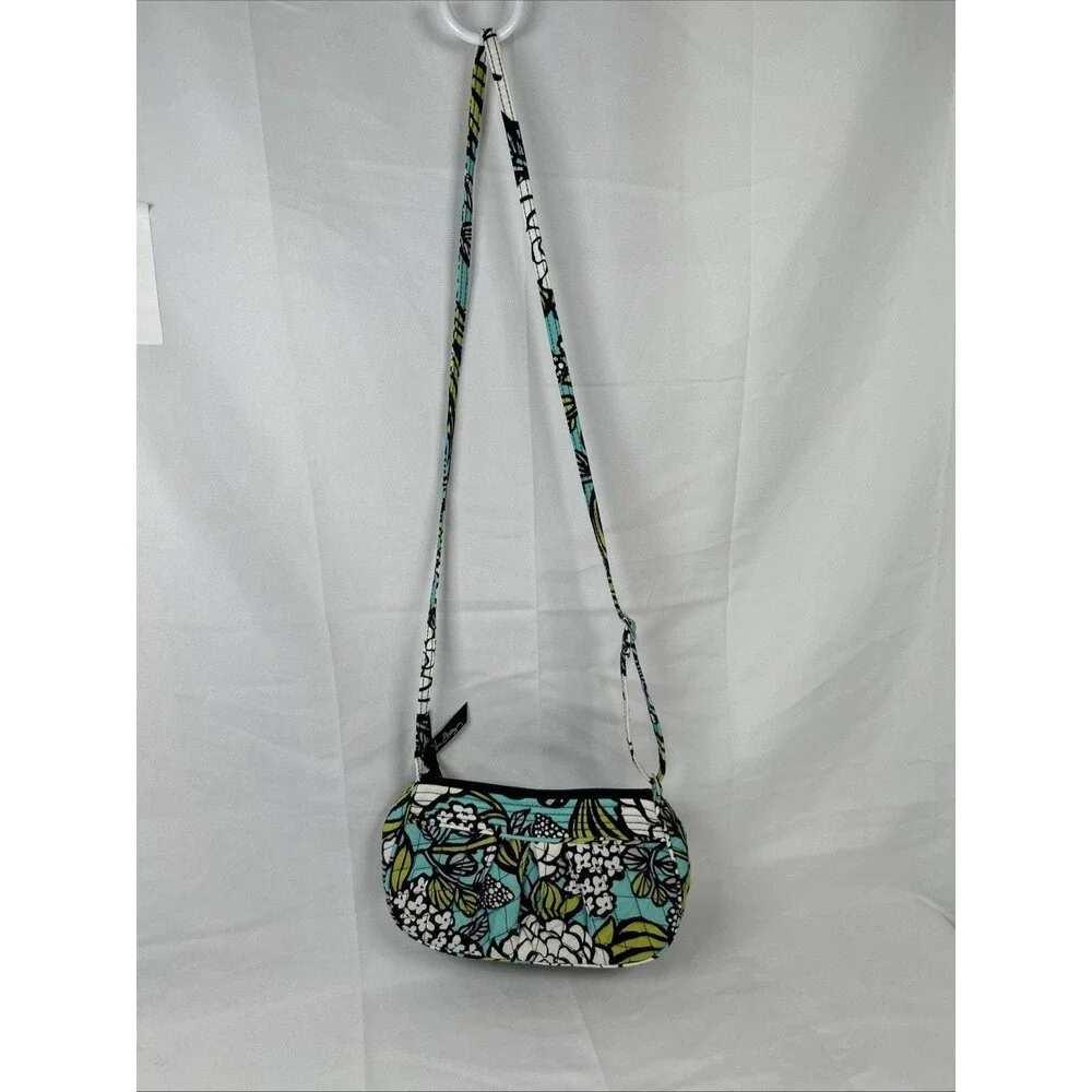 Vera Bradley Women's Island Blooms Frannie Crescent Crossbody Bag Purse Pleated
